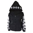 thumbnail image 2 of Ruziyoog Women Loose Gothic Punk Hoodies with Pockets Long Sleeve Hoodie with Moon Eclipse Printed Halloween Black Sweatshirt Zipper Jacket Coat Black M, 2 of 8