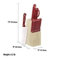 thumbnail image 3 of 13 Piece Knife Set with Block in Red, 3 of 4