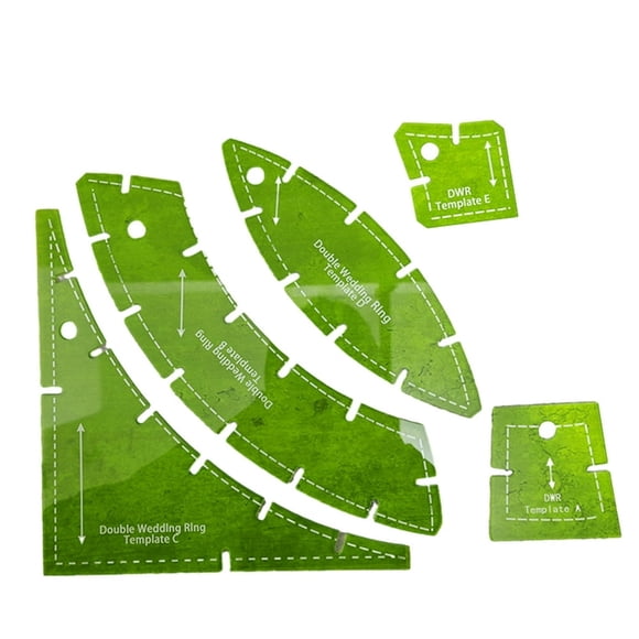 HLONK 5 Pcs Courtepointes Paradis Fente et Couture Double Anneaux de Mariage Pochoirs de Courtepointe