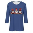 thumbnail image 4 of BiZtdJrK Sales Today Womens Gnomes Printed Christmas Shirts Casual Round Neck 3/4 Sleeve Shirts 2024 Fall Fashion Pullover Tops Blue XXL, 4 of 5