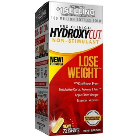 HYDROXYCUT Pro Clinical Caffeine-Free Rapid Release Caplets 72 ea (Pack of 3)