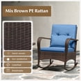 thumbnail image 6 of Gymax 3 Piece Outdoor Rocking Set Rattan Rocker Chairs w/ Tempered Glass Coffee Table, 6 of 10