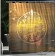 thumbnail image 4 of Ambesonne Summer Shower Curtain, Flowers Riding Waves, 69"Wx75"L, Brown Yellow Orange, 4 of 5