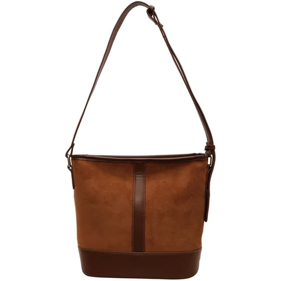 Zhengup Women's Bucket Tote Bags Large Top Handle Satchel Handbags PU Leather Splicing Suede Shoulder Crossbody Purses
