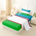 thumbnail image 2 of Manfei Uzbekistan Flag Twin Sheets,White Green Red Bedding,3 Pieces,1 Fitted Sheet and 1 Pillowcase, 2 of 6