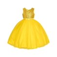 thumbnail image 4 of Flower Girl Dress Sleeveless Golden Ball Gown Wedding Pageant 6 Years, 4 of 8
