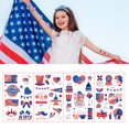 thumbnail image 3 of Fairnull 8Pcs/Set Tattoo Sticker Waterproof American Flag Pattern Independence Day Temporary Face Body DIY Sticker for Holiday, 3 of 11