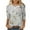 Gray, variant on Lolmot Blouses for Women Dressy Casual Ladies Tops and Blouses 3/4 Sleeve Mid Length Crew Neck Tee Flower Printed Fashion Casual Spring Summer Tops