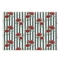 thumbnail image 1 of Watercolor Cutting Board, Rose Pattern with Vertical Stripes Pattern Romantic Valentines Day, Decorative Tempered Glass Cutting and Serving Board, Large Size, Ruby Reseda Green Black, by Ambesonne, 1 of 1