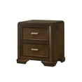 thumbnail image 4 of Brown Finish Solid Wood Upholstered Queen Size Panel Bed 4pc Wooden Bedroom Furniture Set, 4 of 9