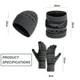 thumbnail image 2 of Conjunto de gorro y bufanda de invierno con guantes y pantalla táctil para hombres y mujeres, gorro y guantes para calentar el cuello, 2 of 5