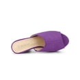 thumbnail image 5 of BLISSFUL STEP Women's Shoes Chunky Platform Open Toe Slides Block Heel Sandals Purple 8.5, 5 of 8