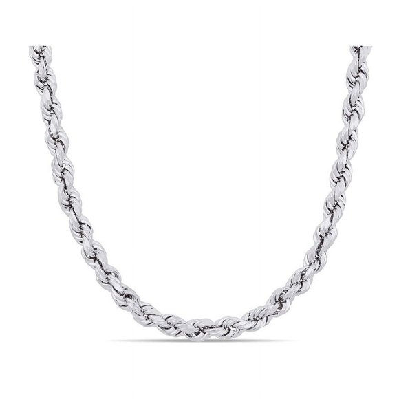 Sterling Silver Twisted Rope Chain Necklace with Lobster Clasp (18 inches 5mm)