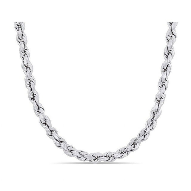 Sterling Silver Twisted Rope Chain Necklace with Lobster Clasp (18 inches 5mm)