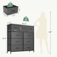 thumbnail image 3 of SLOK 9 Drawer Fabric Dresser, Bedroom Closet Organizer Storage Cabinet for Hallway/Entryway, Gray, 3 of 9