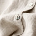 thumbnail image 6 of Cotton Linen Button Down Shirts for Women Mandarin Collar 3/4 Length Sleeve Tops Dressy Casual Loose Fit Plain Blouse, 6 of 8