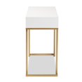 thumbnail image 4 of Baxton Studio Beagan White Finished Wood and Gold Metal 2-Drawer Console Table, 4 of 10
