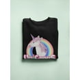 thumbnail image 3 of Rainbow Ring Unicorn Sweatshirt Women -Image by Shutterstock, Female XX-Large, 3 of 4
