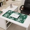 thumbnail image 3 of Long Mouse Pads for Desk,Green Christmas Snowflake Pattern Desk Mats on Top Of Desks, Desk Mouse Pad Extra Large with 3mm Non-Slip Base and Stitched Edge for Gaming,Office,Work,Home 31.5x15.7in, 3 of 5
