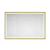 72 x 48 Inch LED Bathroom Mirror with Aluminum Frame, Wall Mounted Vanity Mirror, Anti-Fog,