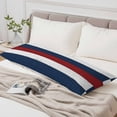 thumbnail image 4 of Red Navy Blue Stripe Body Pillow Cover, Pillowcase Protectors with Zipper, Breathable Decorative Throw Pillow Case Cover, Retro Farmhouse Striped Vintage Pillow Shams for Couch Sofa 20x54Inch, 4 of 8