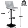 thumbnail image 7 of Kidol & Shellder Modern Swivel Bar Stools Set of 2 Gray Adjustable High Back Counter Stools, 7 of 7