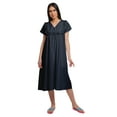 thumbnail image 1 of Moomaya Solid Short Sleeve Nightdress For Ladies Button Placket Nightwear, 1 of 6