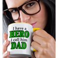 thumbnail image 2 of 3drose, I Have a Hero I Call Him Dad Green, 15oz Two-tone Yellow Mug, 2 of 6