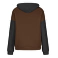 thumbnail image 5 of YUGYXL Women's Patchwork Hoodies Lounge Going Out Long Sleeve Sweatshirts Drawstring Comfy Regular Hoodie Brown XXL, 5 of 6