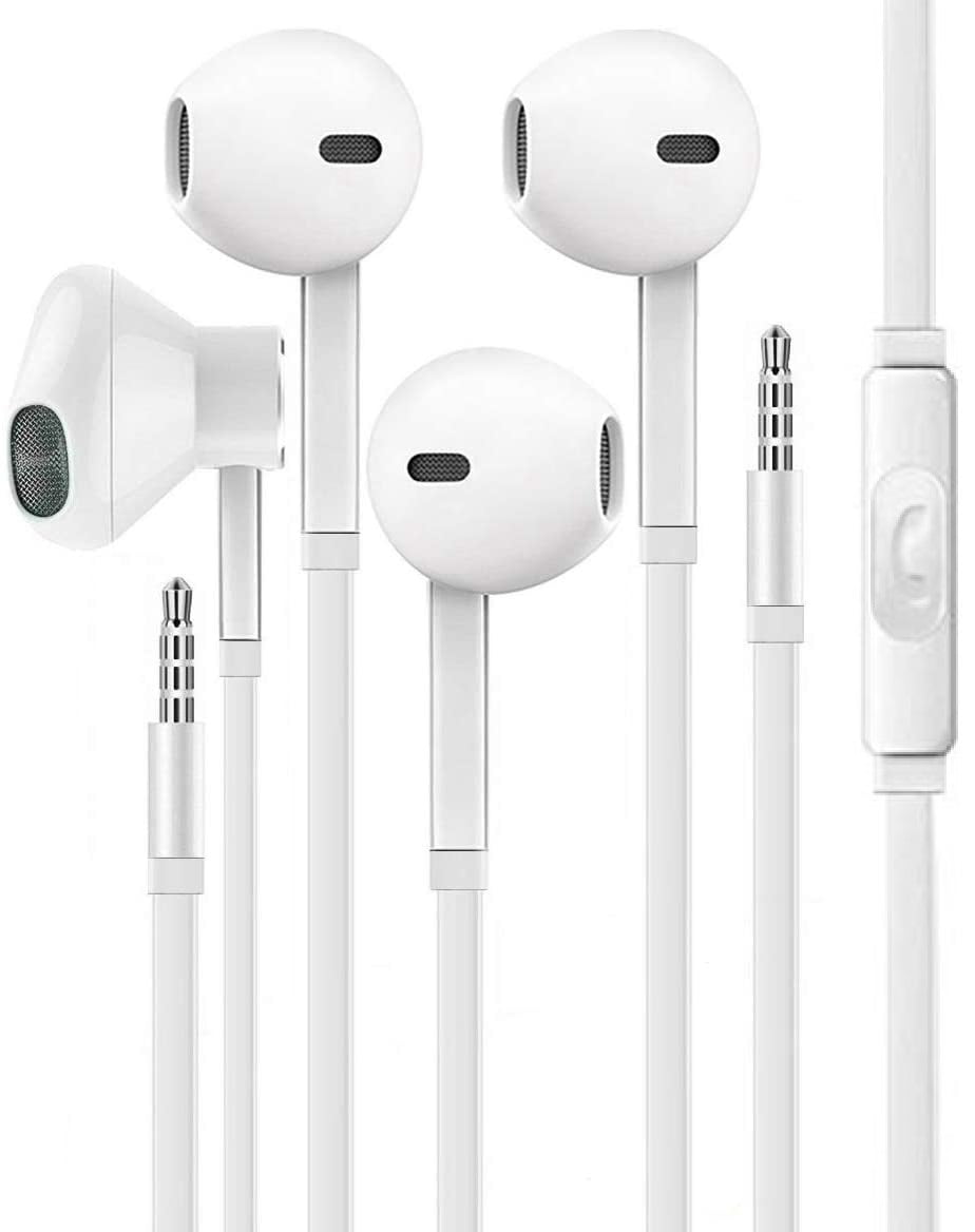 Premium in-Ear Wired Earphones with Remote & Mic Compatible Apple iPhone 6s/plus/6/5s/5c/iPad/Samsung/MP3 2Pack Earbuds/Earphones/Headphones 