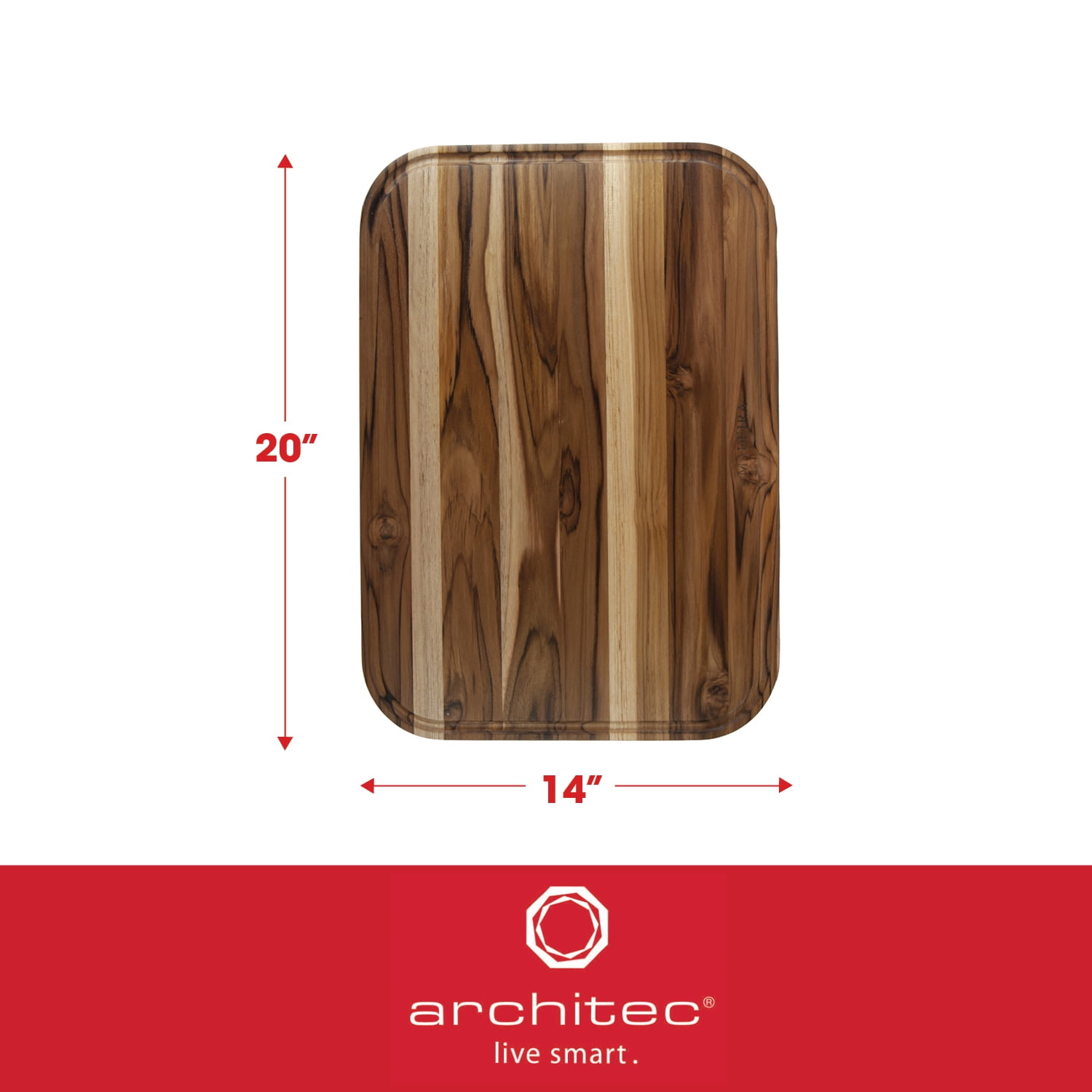 Madeira Cutting and Carving Board, Teak Edge-Grain, 20" x 14"