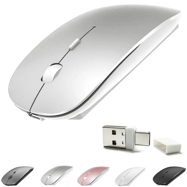 Ratón Bluetooth KLO 4 modos recargables para MacBook Silver