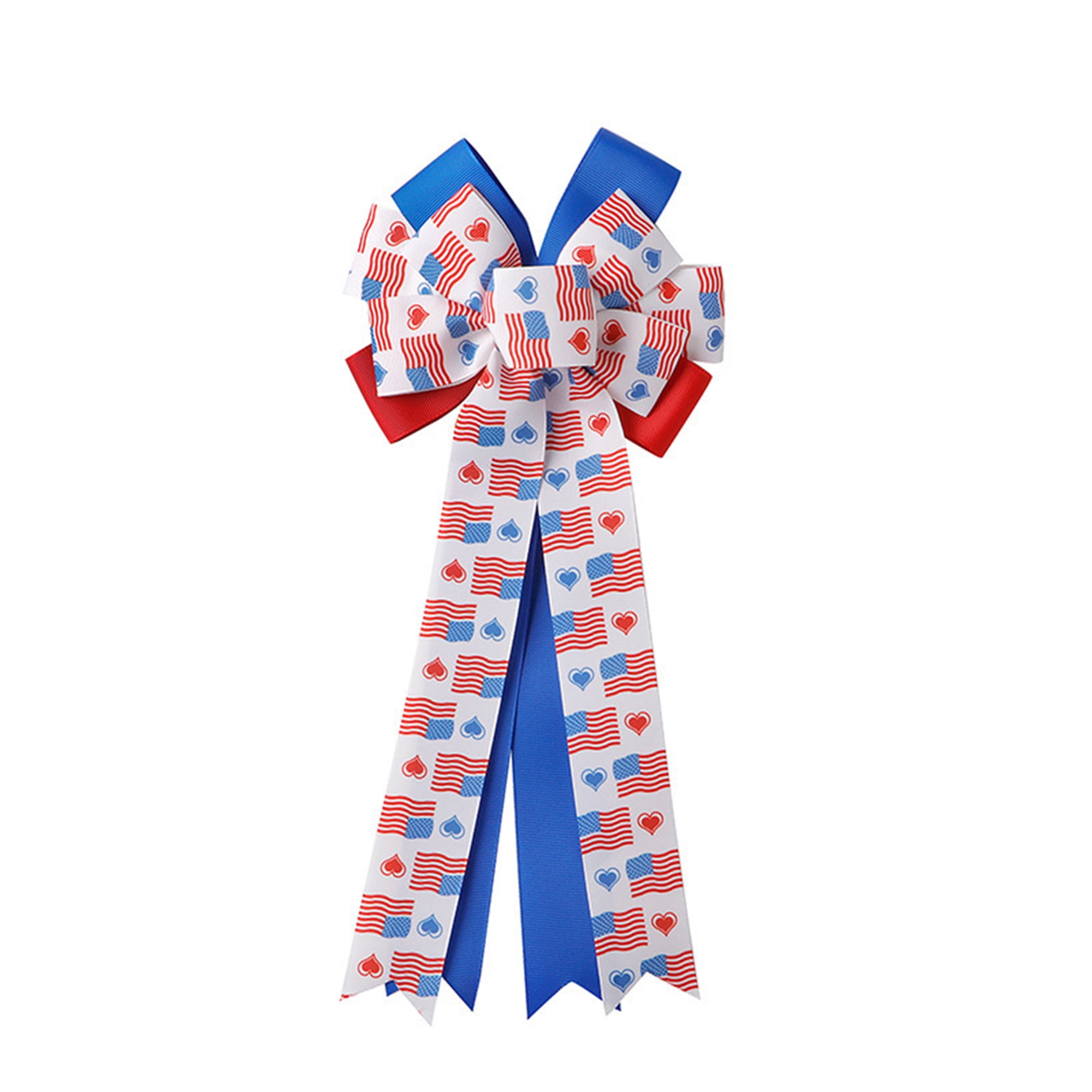 Memorial Day Decorations,Burlap Red White Blue Stripe Stars Bows for