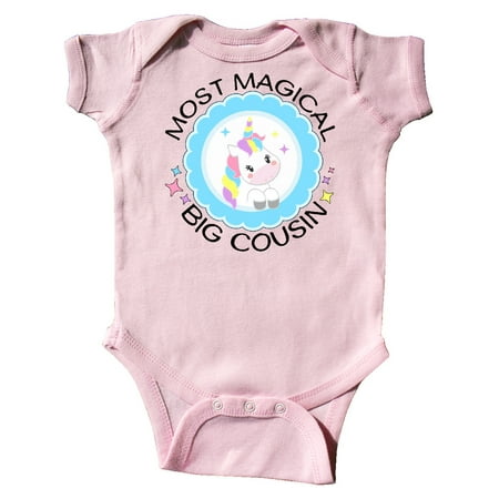

Inktastic Most Magical Big Cousin badge- cute unicorn Gift Baby Girl Bodysuit
