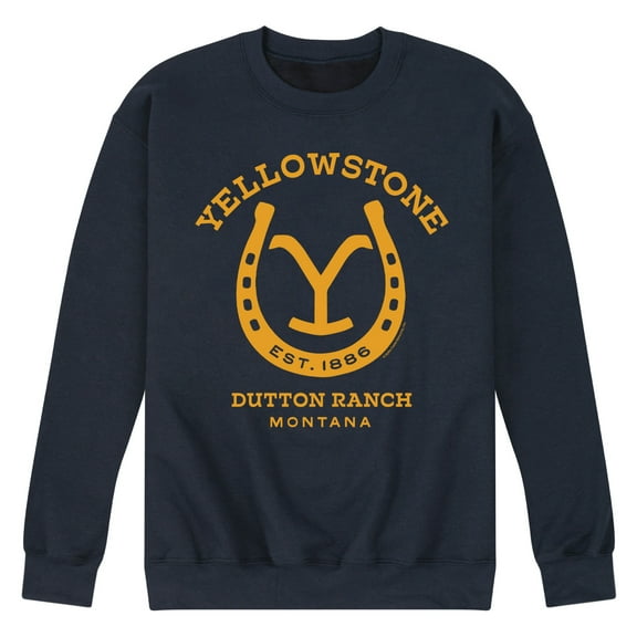 Yellowstone - Horseshoe Lockup - Men's Crew Neck Fleece Pullover