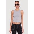 thumbnail image 2 of Women's Seamless Zip Front Ribbed Knit Tank Top, 2 of 5