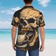 thumbnail image 4 of Fotbe Grim Coffee Skull Camisa Hawaiana para Hombre Unisex – Camisa Casual de Verano con Botones de Manga Corta de Algodón y Lino,3X-Large, 4 of 7