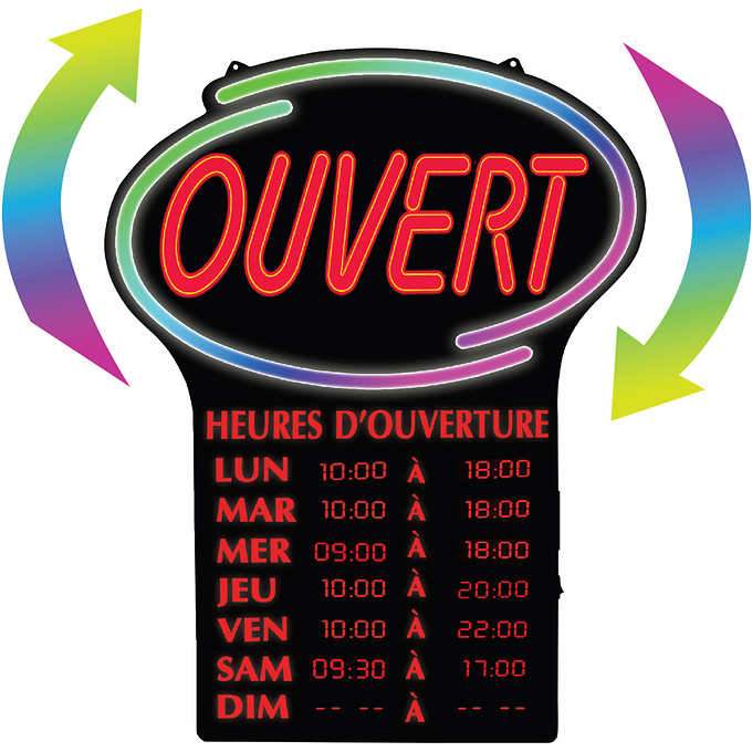 NEWON LED OUVERT Sign French Only