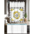 thumbnail image 6 of No Hook Cloth Fabric Shower Curtain with Snap in Liner, Summer Yellow Lemon Waterproof Shower Curtains Set with See Through Top Window, Black Buffalo Plaid Farmhouse Bath Curtains Shower 72"x72", 6 of 6