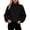 Black, variant on Winter Womens Sweatshirts Fleece Solid Color Casual Fashionable Crew Neck Quarter Zipper Long Sleeved Pullover Tops
