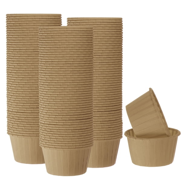 150pcs 3.5oz Moldes para Magdalenas de Papel de Tamaño Estándar Envoltorios Antiadherentes Desechables para Bodas Cumpleaños Navidad Postres Natural