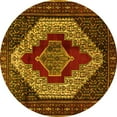 thumbnail image 1 of Ahgly Company Machine Washable Indoor Round Persian Yellow Traditional Area Rugs, 5' Round, 1 of 4