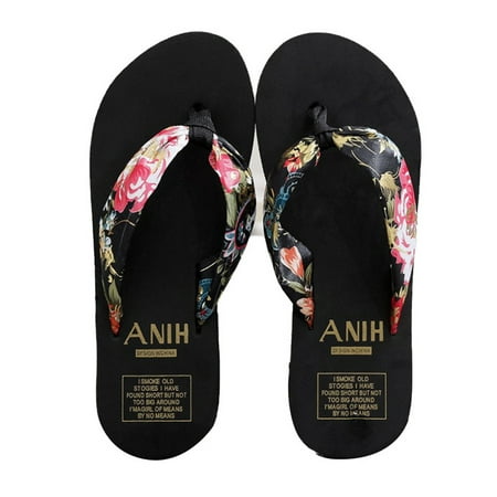 

Eease 1 Pair Bohemia Style Anti-Slip Beach Slippers Leisure Slippers Beach Flip-flops