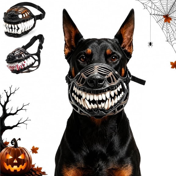 Monster Dog Muzzle, Dog Training Muzzle,B:L | Prevents Barking, Chews, for Small, Medium and Large Dogs, for Halloween, Party Costume Or Treat with Adjustable Straps(Type-B,S)