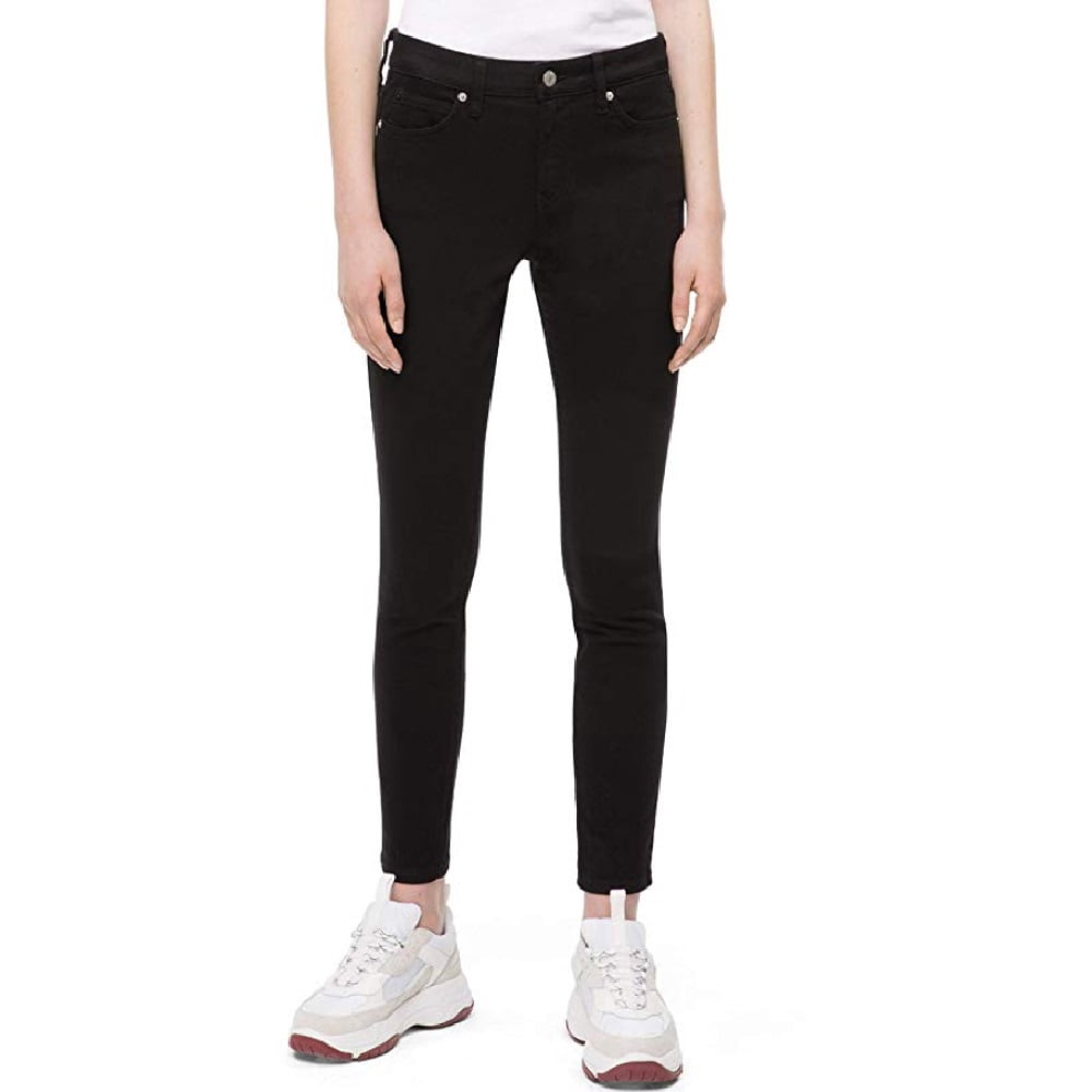 Mid Rise Super Skinny Jeans Black 