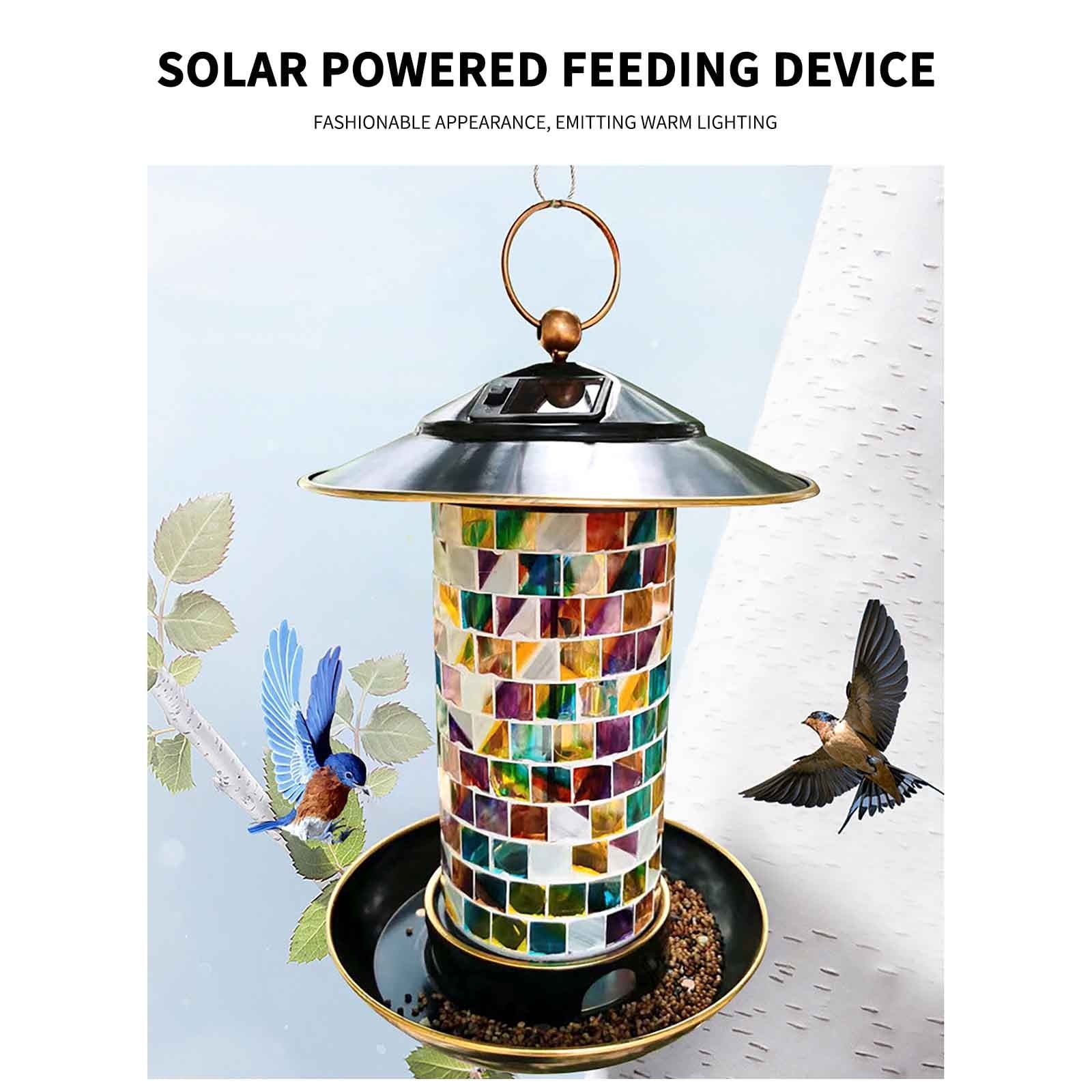 sruoe Hummingbird Feeder, Hummingbird Feeders for Outdoors Hanging, Window Hummingbird Feeder for Birds Patio Garden Family Decorative Viewing, Metal