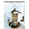 thumbnail image 3 of Penkiiy Solar Bird Feeders, Solar Bird Feeder for Outside Hanging or Wall Mount, Waterproof Wild Solar Powered Multi-Color LED Garden Lantern Light, Garden Backyard Decoration, 3 of 9