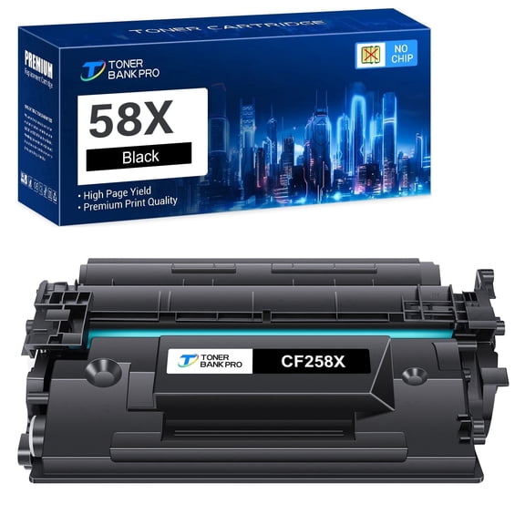 58X CF258X Black Toner Cartridge (NO-chip) 1-Pack Compatible for HP 58X 58A CF258X CF258A LaserJet Pro M404 M404n M404dn M404dw LaserJet Pro MFP M428 M428dw M428fdn M428fdw Printer Ink