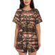 thumbnail image 1 of Fotbe Patriotic Deer Soldier Salute Conjunto de Pijama Estampado para Mujer, 2 Piezas, Ropa de Dormir con Camiseta de Manga Corta y Shorts Suaves-Small, 1 of 6
