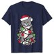 thumbnail image 1 of Camiseta con luces navideñas para mujer, camisetas con estampado gráfico de gato bonito, camisetas de manga corta, ropa de calle divertida, camiseta de marca, ropa femenina, 1 of 5
